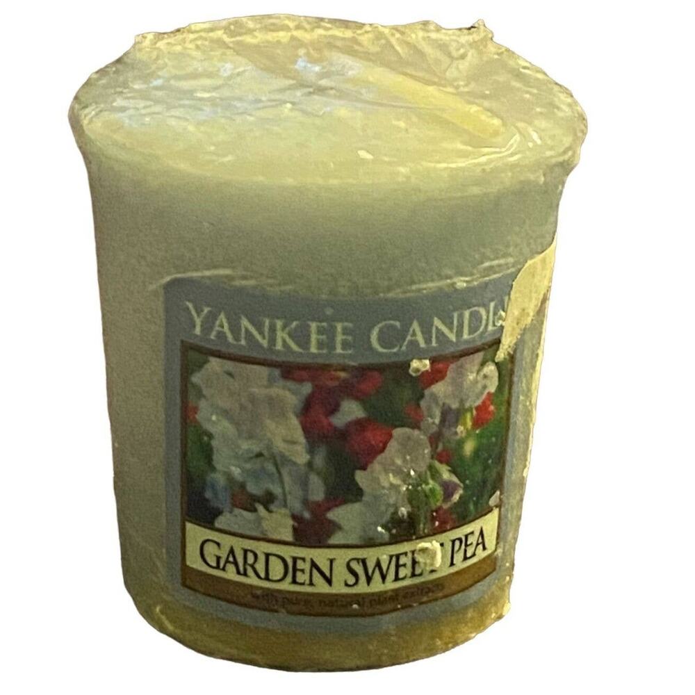 Yankee Candle Votive Garden Sweet Pea NOS Farmcore Cottage Prairie Cabin Lodge
